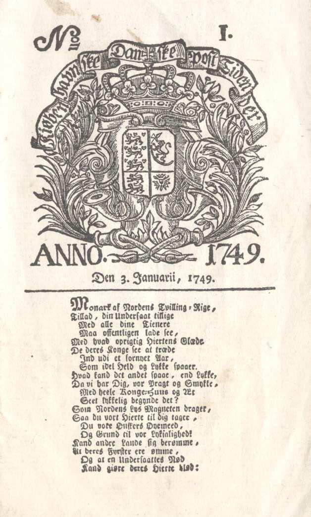 Berlingskes førsteudgave fra 1749.