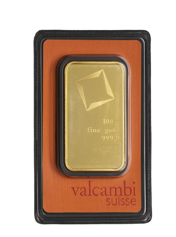 100 gram Valcambi Suisse guldbarre