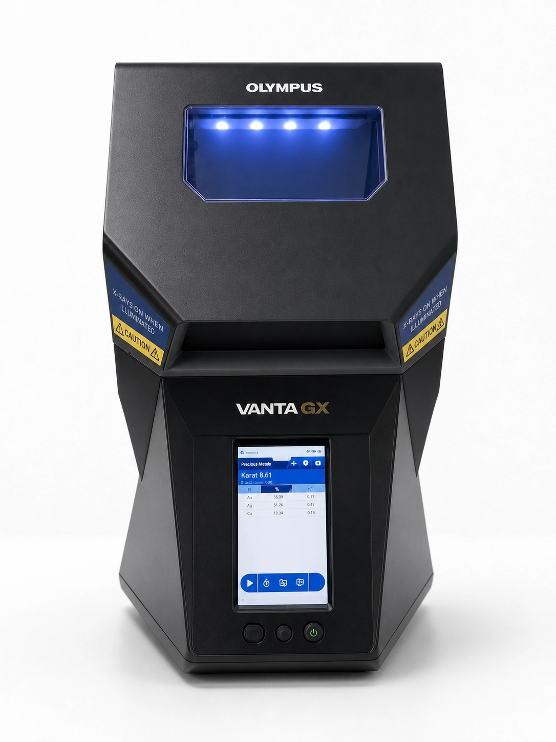 Olympus Vanta GX XRF analysemaskine brugt til at teste guldets renhed hos Tavex.